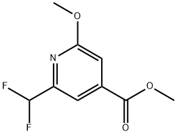 2-(ジフルオロメチル)-6-メトキシルピリジン-4-カルボン酸メチル 化学構造式