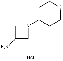 1-(四氢-2H-吡喃-4-基)氮杂环丁烷-3-胺二盐酸盐 结构式