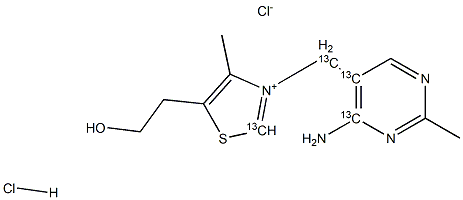 硫胺素-[13C4]盐酸盐, 1257525-77-1, 结构式