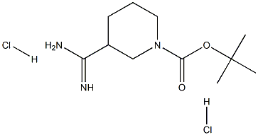 tert-butyl 3-carbamimidoylpiperidine-1-carboxylate dihydrochloride 化学構造式