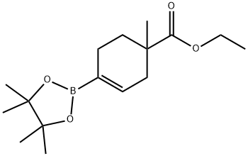 ethyl 1-methyl-4-(4,4,5,5-tetramethyl-1,3,2-dioxaborolan-2-yl)cyclohex-3-enecarboxylate Struktur