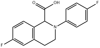6-fluoro-2-(4-fluorophenyl)-1,2,3,4-tetrahydroisoquinoline-1-carboxylic acid 结构式