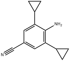 4-氨基-3,5-二环丙基苄腈, 1261225-77-7, 结构式