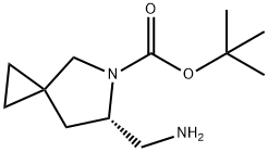 (S)-tert-butyl 6-(aminomethyl)-5-azaspiro[2.4]heptane-5-carboxylate 化学構造式