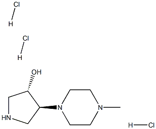 trans-4-(4-Methyl-1-piperazinyl)-3-pyrrolidinol trihydrochloride 结构式