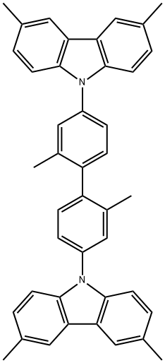 2,2′-ジメチル-4,4′-ビス(3,6-ジメチル-9H-カルバゾール-9-イル)ビフェニル 化学構造式