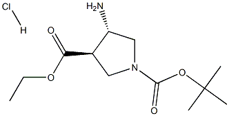 (3R,4S)-4-AMINO-1-BOC-3-PYRROLIDINECARBOXYLIC ACID ETHYL ESTER HCL Structure