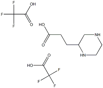 3-Piperazin-2-yl-propionic acid di-trifluoroacetate Struktur