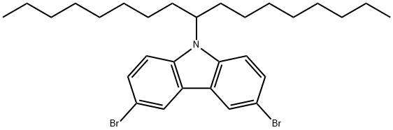 3,6-二溴-9,9-二辛基-9H-咔唑, 1268491-06-0, 结构式