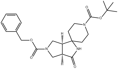 Cis-5'-Benzyl 1-Tert-Butyl 3'-Oxotetrahydro-2'H-Spiro[Piperidine-4,1'-Pyrrolo[3,4-C]Pyrrole]-1,5'(3'H)-Dicarboxylate Structure