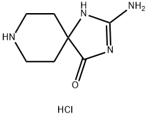 2-氨基-1,3,8-三氮杂螺[4.5]癸-2-烯-4-酮盐酸盐 结构式