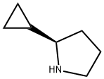 (R)-2-Cyclopropyl-pyrrolidine 化学構造式