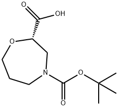 (S)-4-(叔丁氧基羰基)-1,4-氧氮杂环庚烷-2-羧酸,1273567-44-4,结构式