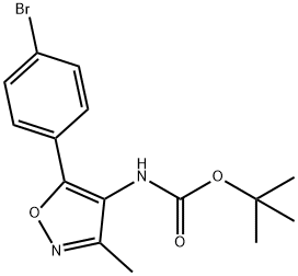 tert-butyl (5-(4-bromophenyl)-3-methylisoxazol-4-yl)carbamate 化学構造式