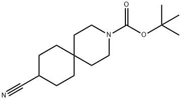 tert-butyl 9-cyano-3-azaspiro[5.5]undecane-3-carboxylate Struktur