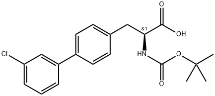 (S)-2-((tert-butoxycarbonyl)amino)-3-(3'-chloro-[1,1'-biphenyl]-4-yl)propanoicacid,1282042-79-8,结构式