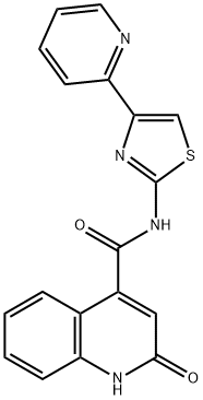 2-hydroxy-N-[4-(pyridin-2-yl)-1,3-thiazol-2-yl]quinoline-4-carboxamide Structure