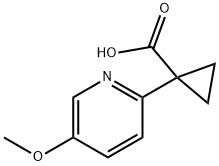 1-(5-メトキシピリジン-2-イル)シクロプロパン-1-カルボン酸 化学構造式