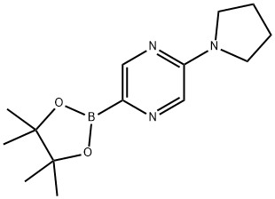 2-(1-pyrrolidinyl)-5-(4,4,5,5-tetramethyl-1,3,2-dioxaborolan-2-yl)Pyrazine 化学構造式