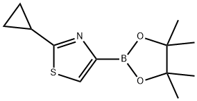 2-Cyclopropyl-thiazole-4-boronic acid pinacol ester,1283179-55-4,结构式