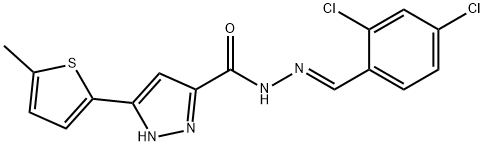 N'-[(E)-(2,4-dichlorophenyl)methylidene]-3-(5-methylthiophen-2-yl)-1H-pyrazole-5-carbohydrazide Structure