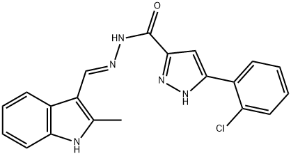 3-(2-chlorophenyl)-N'-[(E)-(2-methyl-1H-indol-3-yl)methylidene]-1H-pyrazole-5-carbohydrazide|