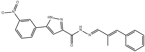 N'-[(1E,2E)-2-methyl-3-phenylprop-2-en-1-ylidene]-3-(3-nitrophenyl)-1H-pyrazole-5-carbohydrazide Structure