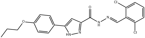 N'-[(E)-(2,6-dichlorophenyl)methylidene]-3-(4-propoxyphenyl)-1H-pyrazole-5-carbohydrazide,1285536-38-0,结构式