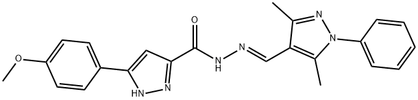 N'-[(E)-(3,5-dimethyl-1-phenyl-1H-pyrazol-4-yl)methylidene]-3-(4-methoxyphenyl)-1H-pyrazole-5-carbohydrazide|