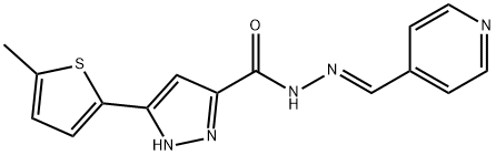 3-(5-methylthiophen-2-yl)-N'-[(E)-pyridin-4-ylmethylidene]-1H-pyrazole-5-carbohydrazide Structure