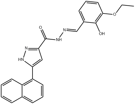 N'-[(E)-(3-ethoxy-2-hydroxyphenyl)methylidene]-3-(naphthalen-1-yl)-1H-pyrazole-5-carbohydrazide Structure