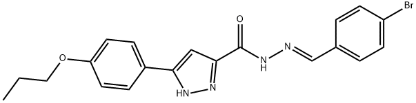 N'-[(E)-(4-bromophenyl)methylidene]-3-(4-propoxyphenyl)-1H-pyrazole-5-carbohydrazide 化学構造式
