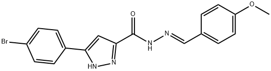 3-(4-bromophenyl)-N'-[(E)-(4-methoxyphenyl)methylidene]-1H-pyrazole-5-carbohydrazide Structure