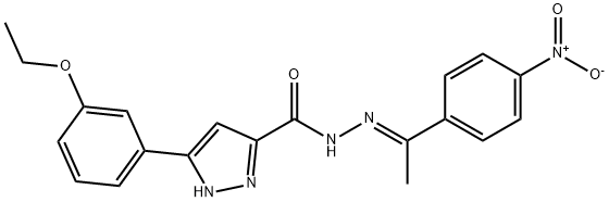 3-(3-ethoxyphenyl)-N'-[(1E)-1-(4-nitrophenyl)ethylidene]-1H-pyrazole-5-carbohydrazide Structure