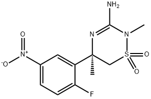 (R)-3-amino-5-(2-fluoro-5-nitrophenyl)-2,5-dimethyl-5,6-dihydro-2H-1,2,4-thiadiazine 1,1-dioxide|MK-8931中间体