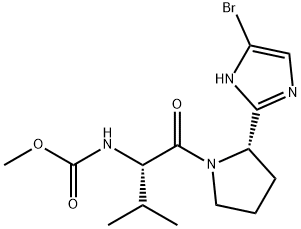 methyl(S)-1-((S)-2-(5-bromo-1H-imidazol-2-yl)pyrrolidin-1-yl)-3-methyl-1-oxobutan-2-ylcarbamate Structure