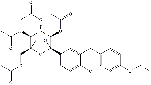 1298086-18-6 (1R,2S,3S,4R,5S)-1-(乙酰氧甲基)-5-(4-氯-3-(4-乙氧苄基)苯基)-6,8-二氧杂双环[3.2.1]辛烷-2,3,4-三乙酸三酯