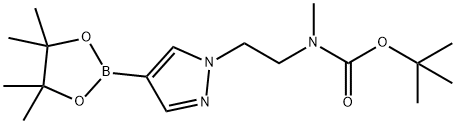 叔丁基甲基(2-(4-(4,4,5,5-四甲基-1,3,2-二氧杂硼-2-基)-1H-吡唑-1-基)乙基)氨基甲酸酯, 1300695-57-1, 结构式