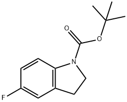 tert-Butyl 5-fluoroindoline-1-carboxylate 化学構造式