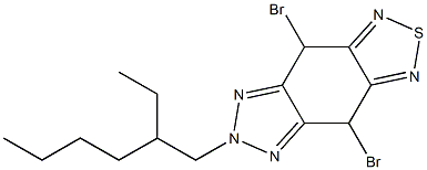 4,8-二溴-6-(2-乙基己基)-[1,2,5]噻二唑[3,4-F]苯并三氮唑,1307899-44-0,结构式
