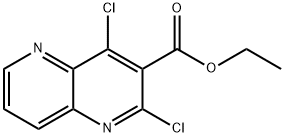 ethyl 2,4-dichloro-1,5-naphthyridine-3-carboxylate Struktur