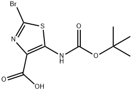 2-溴-5-((叔丁氧基羰基)氨基)噻唑-4-羧酸,1312697-86-1,结构式