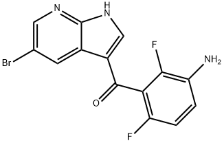 (3-氨基-2,6-二氟苯基)(5-溴-1H-吡咯并[2,3-B]吡啶-3-基)甲酮 结构式