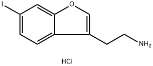 2-(6-iodobenzofuran-3-yl)ethanamine hydrochloride 化学構造式
