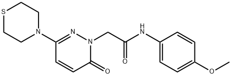 N-(4-methoxyphenyl)-2-[6-oxo-3-(thiomorpholin-4-yl)pyridazin-1(6H)-yl]acetamide,1324081-53-9,结构式