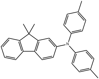 9,9-ジメチル-N,N-ビス(4-メチルフェニル)-9H-フルオレン-2-アミン 化学構造式