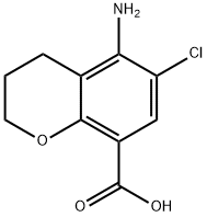 5-amino-6-chloro-3,4-dihydro-2H-chromene-8-carboxylic acid Struktur