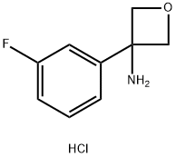 3-(3-フルオロフェニル)オキセタン-3-アミン塩酸塩  化学構造式