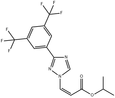 (Z)-isopropyl 3-(3-(3,5-bis(trifluoromethyl)phenyl)-1H-1,2,4-triazol-1-yl)acrylate 化学構造式