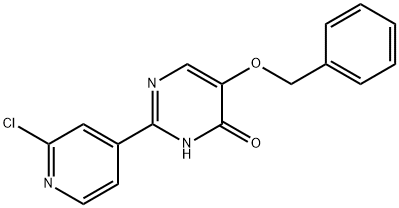 5-(benzyloxy)-2-(2-chloropyridin-4-yl)pyrimidin-4(3H)-one 化学構造式